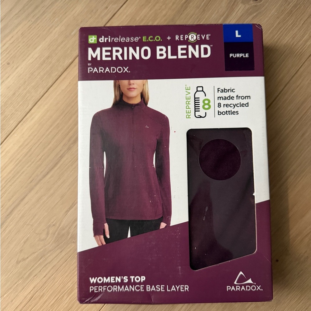 Paradox Merino Blend Women’s Performance Base Layer Top NWT